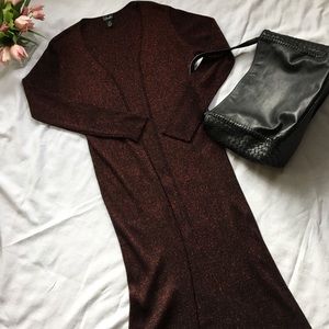 Rafaella  open front long duster sweater